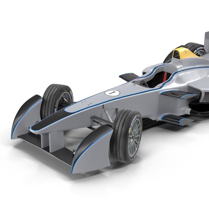 3D model Formula E Race Car Generic 3 Rigged