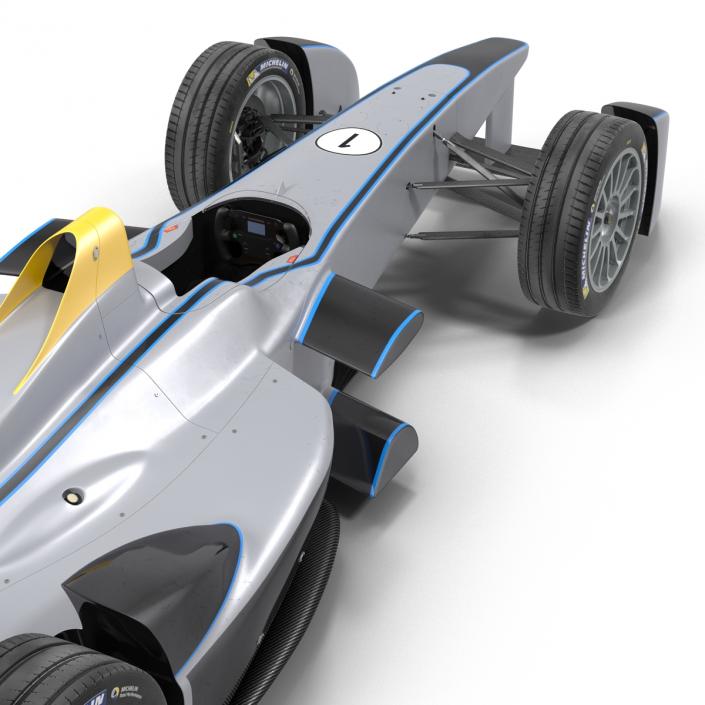 3D model Formula E Race Car Generic 3 Rigged