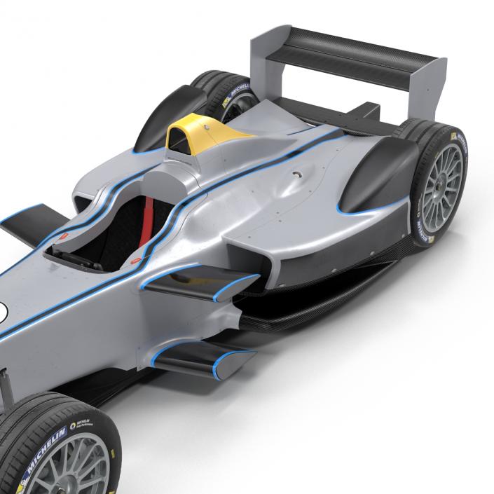 3D model Formula E Race Car Generic 3 Rigged