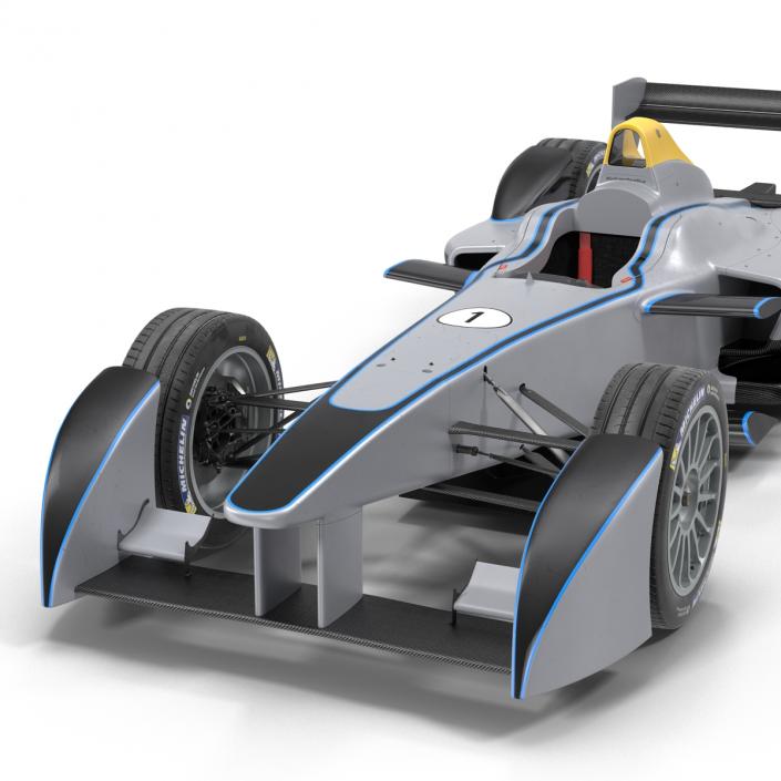 3D model Formula E Race Car Generic 3 Rigged