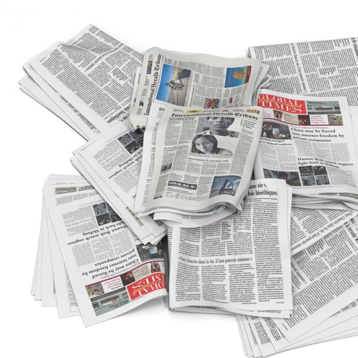 3D Newspaper Litter 3 model