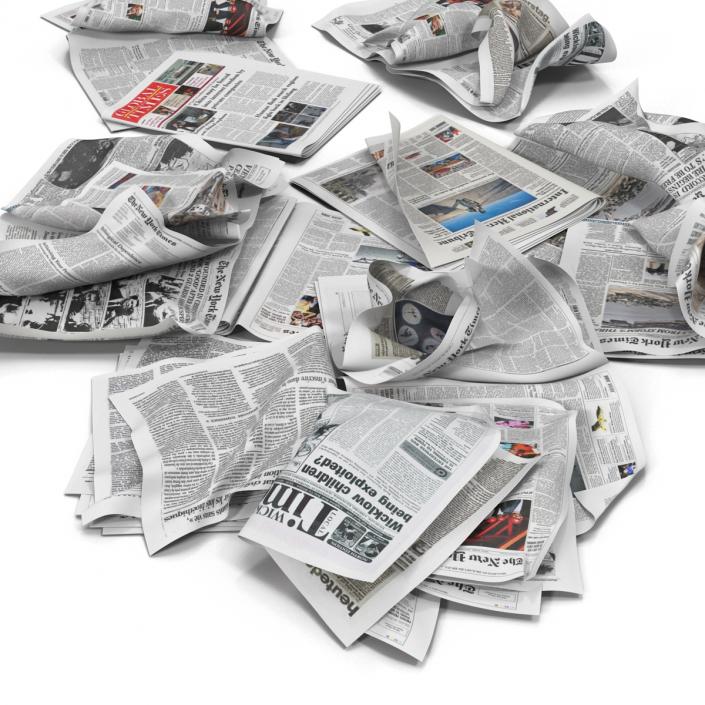 3D Newspaper Litter 4 model