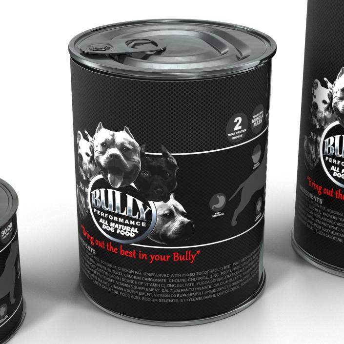 Dog Food Tins 3D Models Set 3D