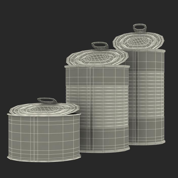 3D Open Empty Tin Cans Set model