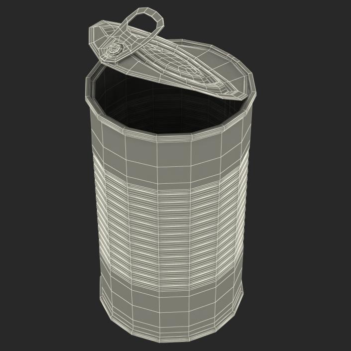 3D Open Empty Tin Cans Set model