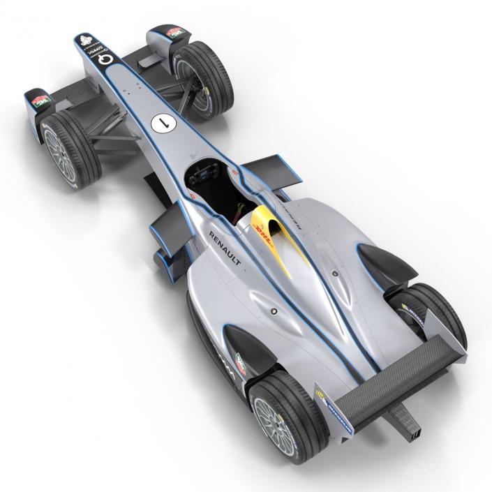 Formula E Race Car Qualcomm Rigged 3D model