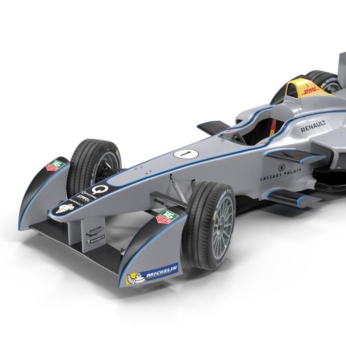 Formula E Race Car Qualcomm Rigged 3D model