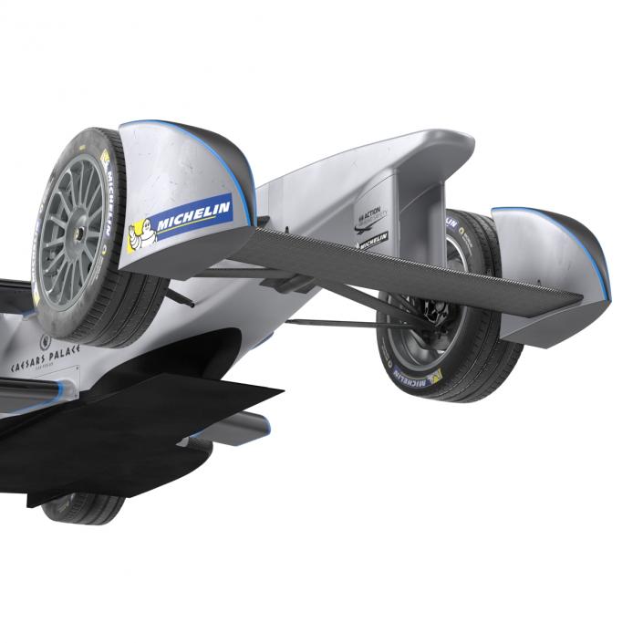 Formula E Race Car Qualcomm Rigged 3D model