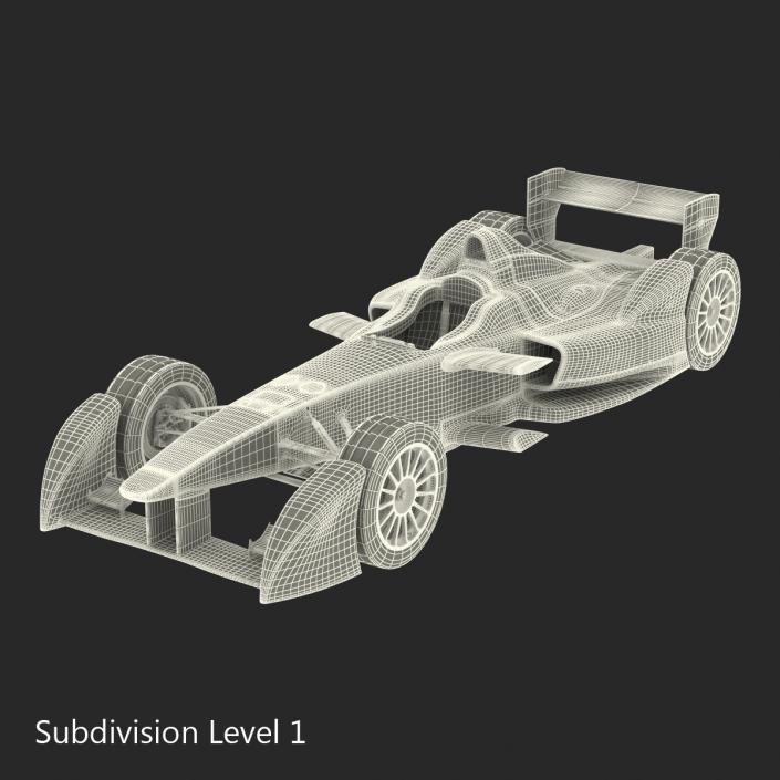 Formula E Race Car Qualcomm Rigged 3D model