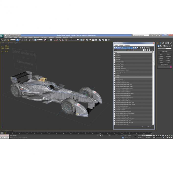 Formula E Race Car Qualcomm Rigged 3D model