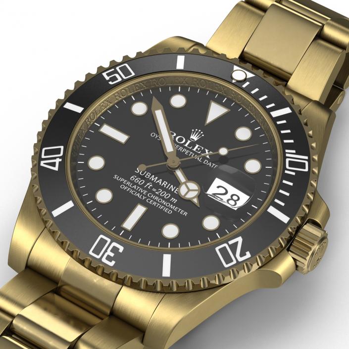 3D Rolex Submariner Date Gold