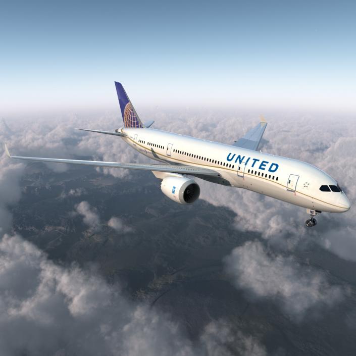 Boeing 787-3 Dreamliner United Airlines 3D model