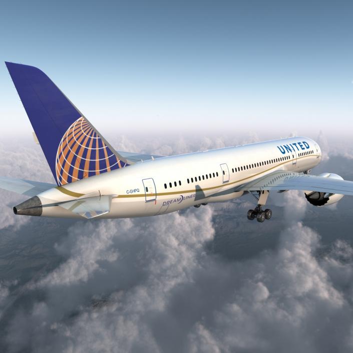 Boeing 787-3 Dreamliner United Airlines 3D model