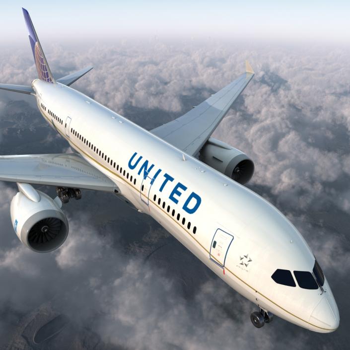 Boeing 787-3 Dreamliner United Airlines 3D model