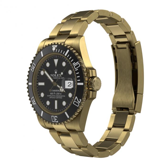 3D Rolex Submariner Date 2 Gold model