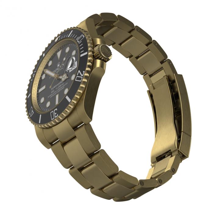 3D Rolex Submariner Date 2 Gold model