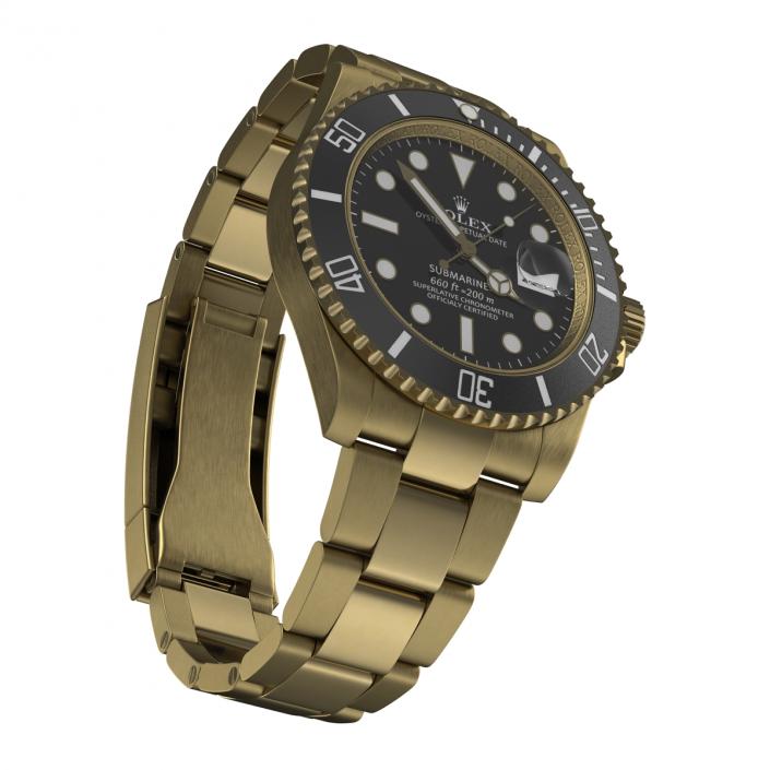 3D Rolex Submariner Date 2 Gold model