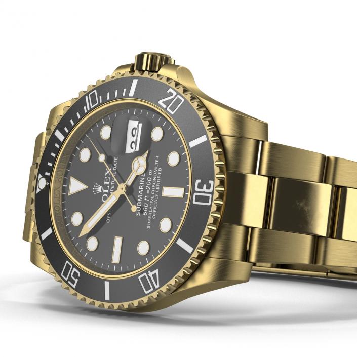 3D Rolex Submariner Date 2 Gold model