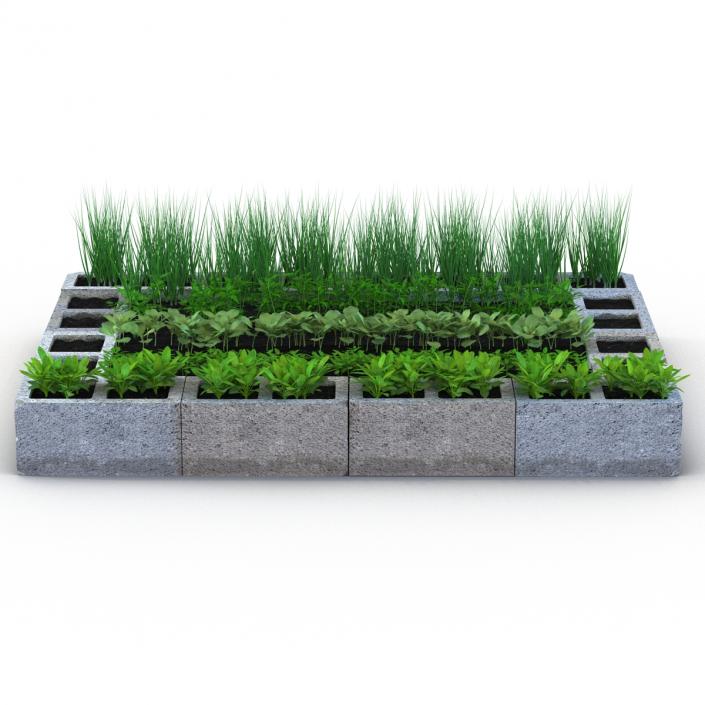 Cinder Block Garden 3D model