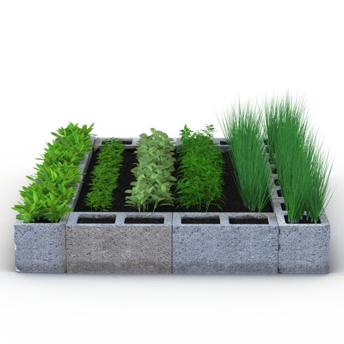 Cinder Block Garden 3D model