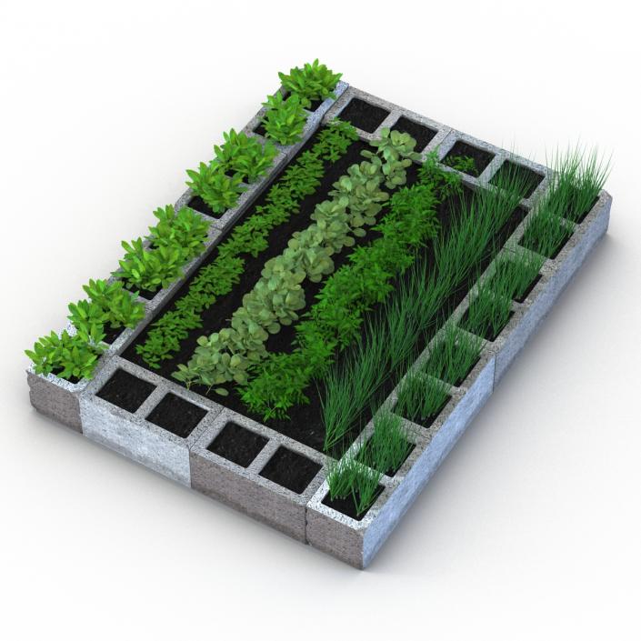 Cinder Block Garden 3D model