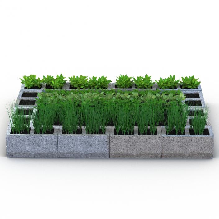 Cinder Block Garden 3D model