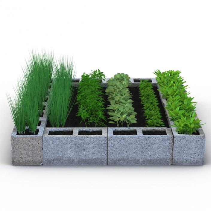 Cinder Block Garden 3D model