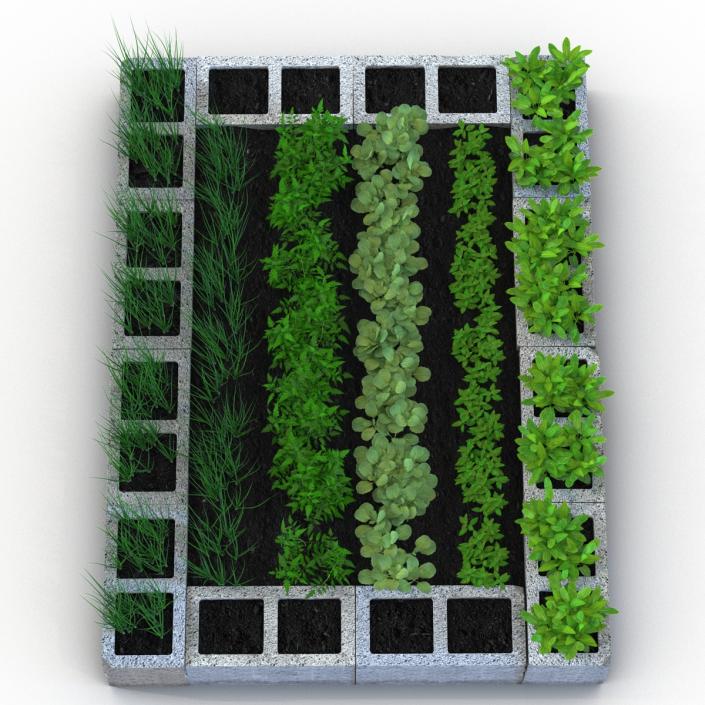 Cinder Block Garden 3D model