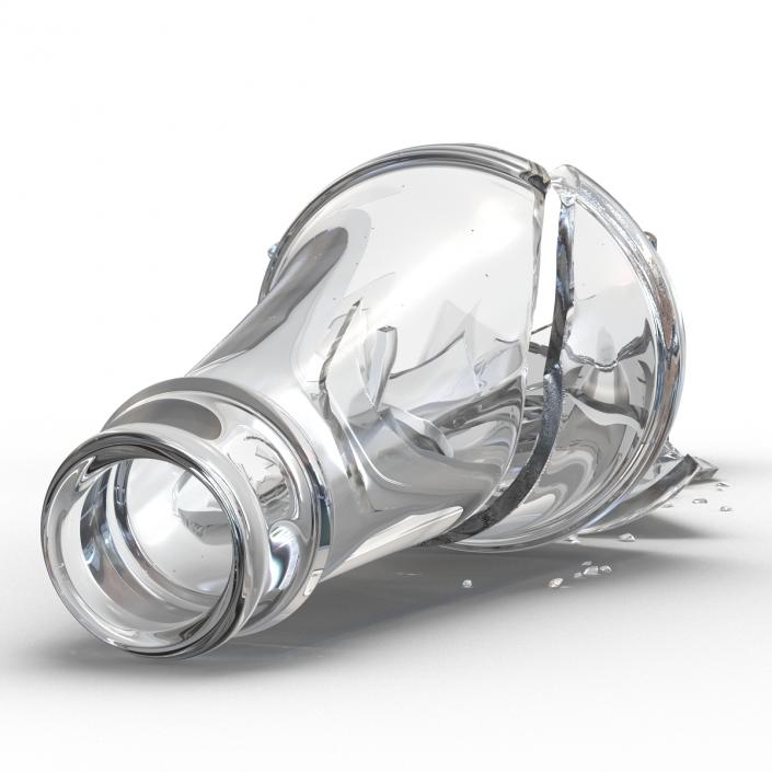 3D model Broken Beer Bottle 2