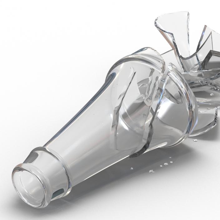 3D model Broken Beer Bottle 2