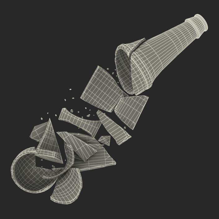 3D model Broken Beer Bottle 2