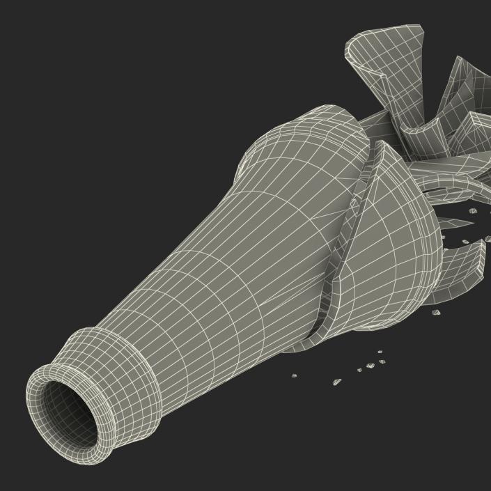 3D model Broken Beer Bottle 2