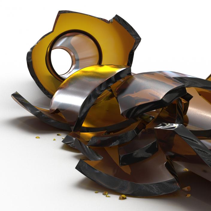 3D Broken Beer Bottle 3 Brown