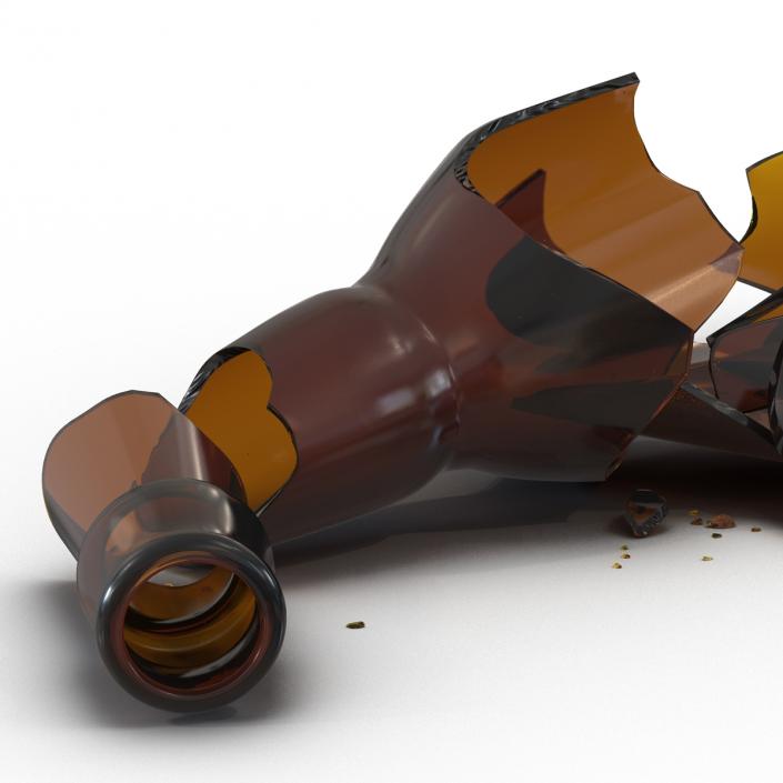 Broken Beer Bottle Brown 3D model