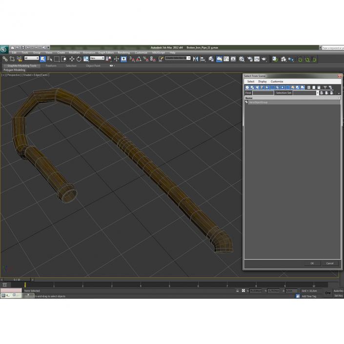 Broken Iron Pipe 11 3D model