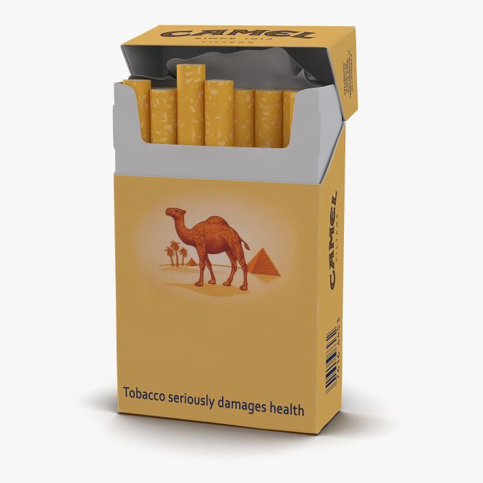 3D Opened Cigarettes Pack Camel model