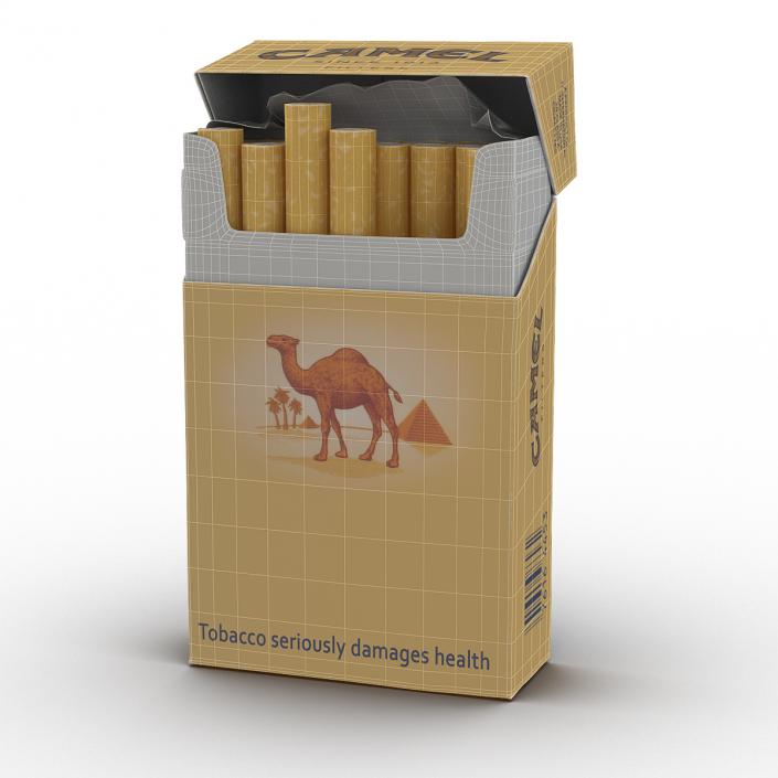 3D Opened Cigarettes Pack Camel model