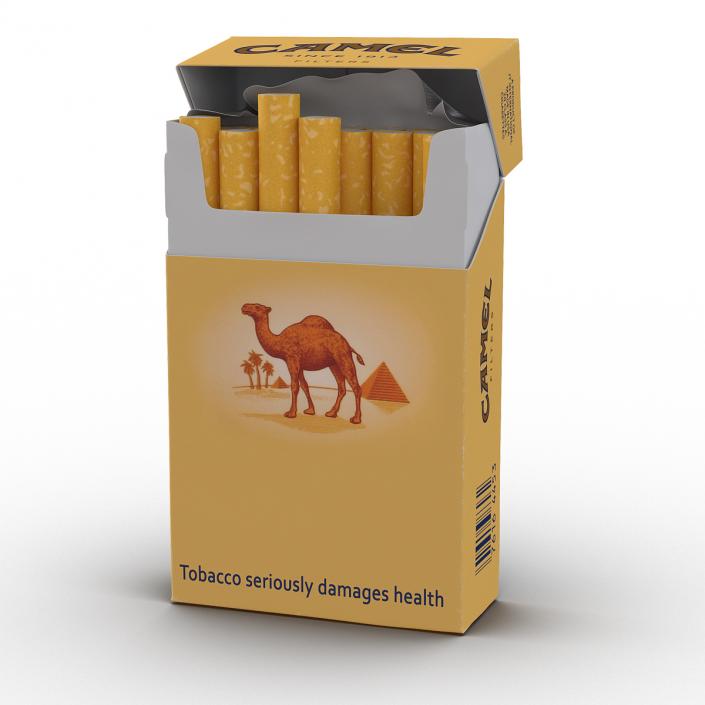 3D Opened Cigarettes Pack Camel model