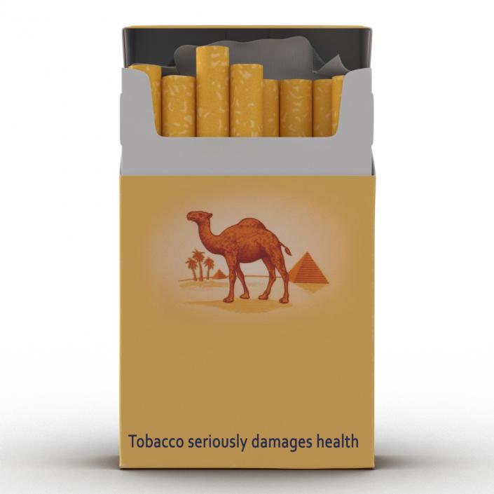 3D Opened Cigarettes Pack Camel model