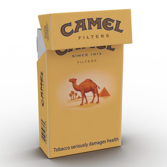 3D Opened Cigarettes Pack Camel model