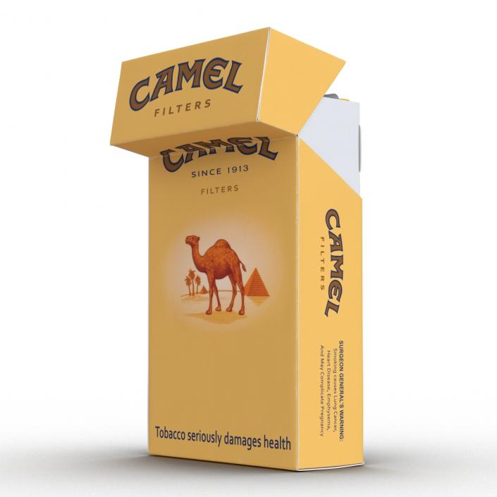 3D Opened Cigarettes Pack Camel model