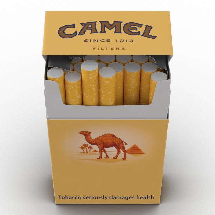 3D Opened Cigarettes Pack Camel model