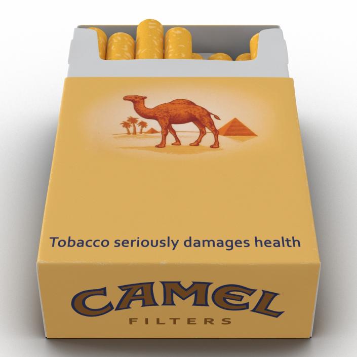 3D Opened Cigarettes Pack Camel model