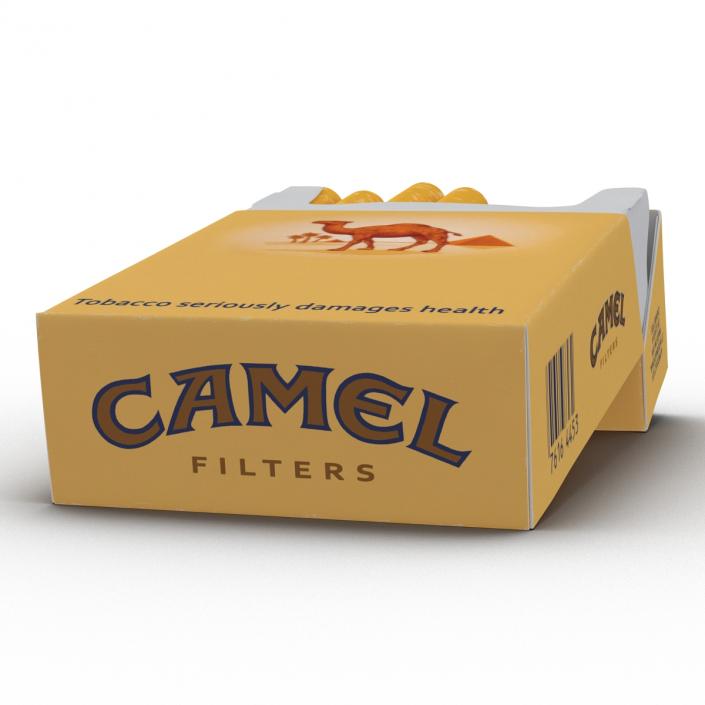 3D Opened Cigarettes Pack Camel model