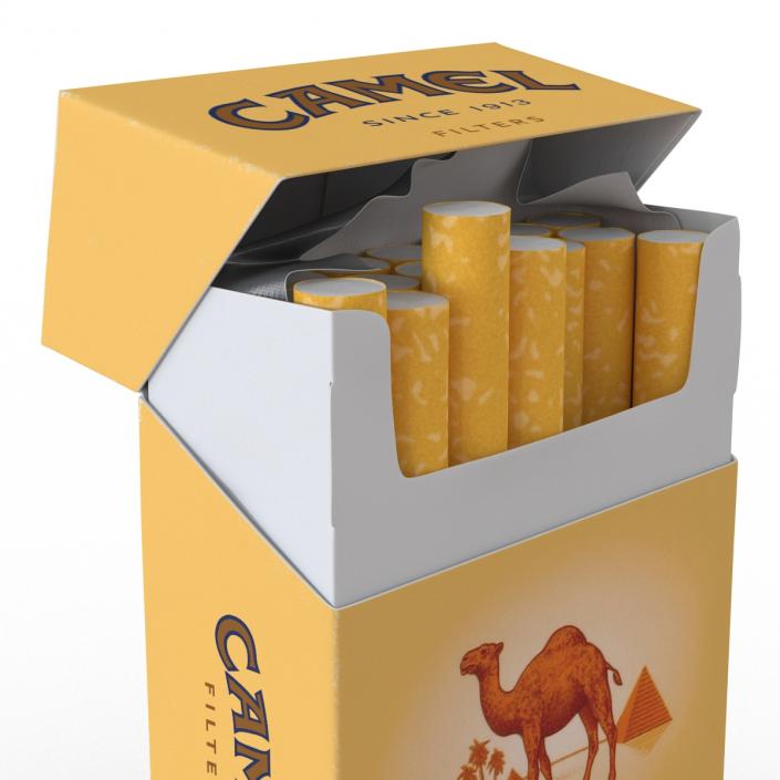 3D Opened Cigarettes Pack Camel model