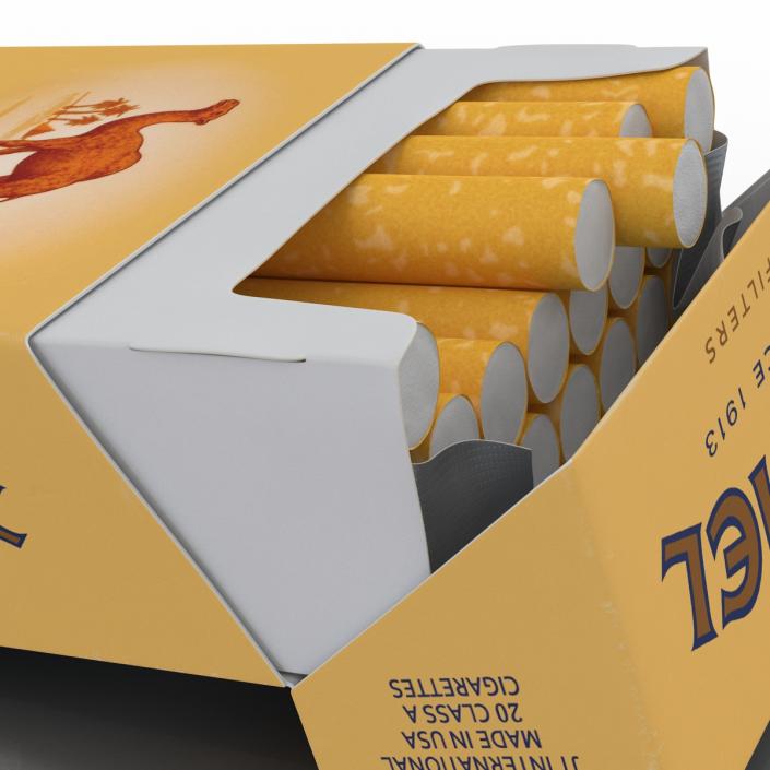 3D Opened Cigarettes Pack Camel model