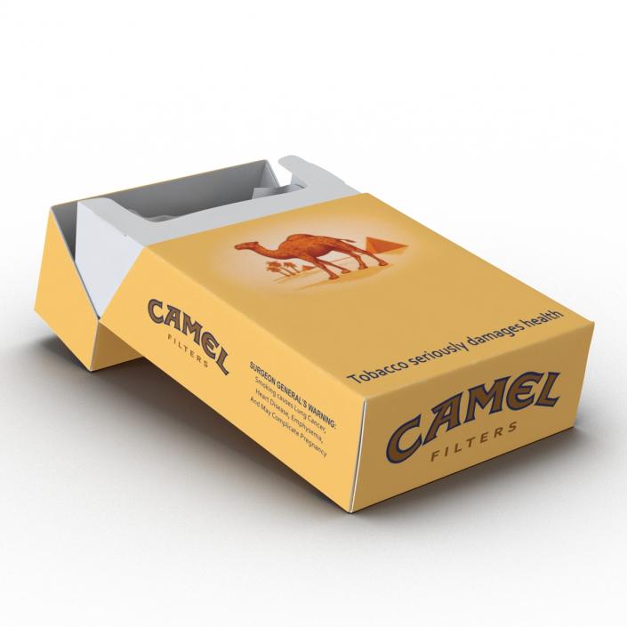 3D model Opened Cigarettes Pack Camel 2