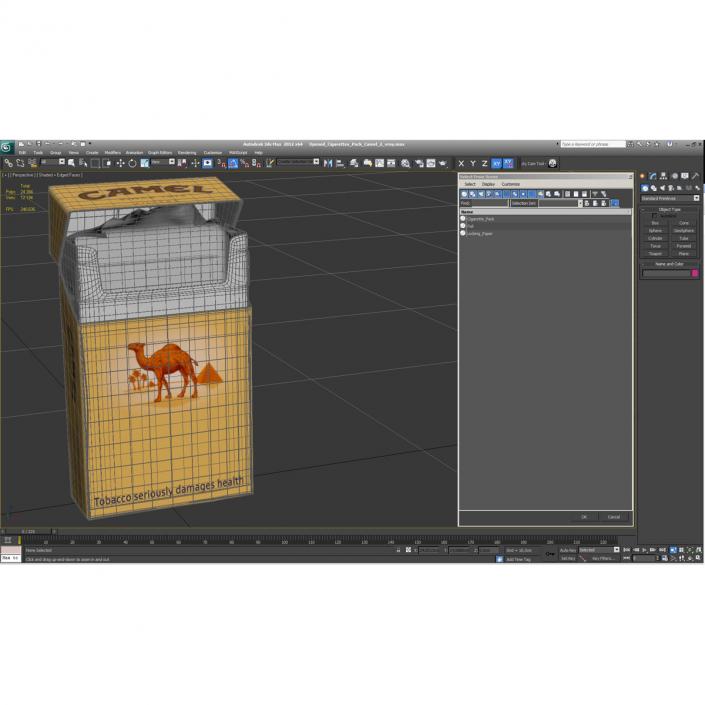 3D model Opened Cigarettes Pack Camel 2