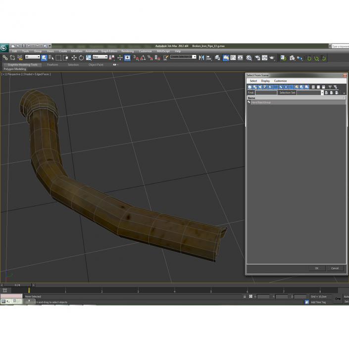 Broken Iron Pipe 12 3D model