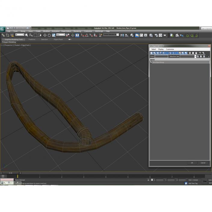Broken Iron Pipe 13 3D model